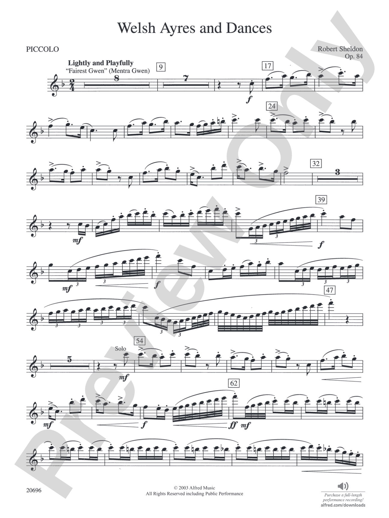 Welsh Ayres & Dances: Piccolo