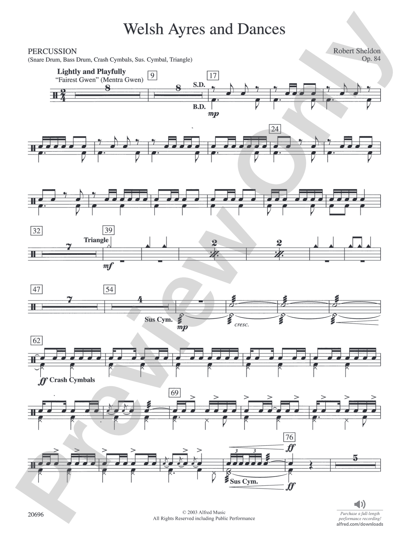 Welsh Ayres & Dances: 1st Percussion
