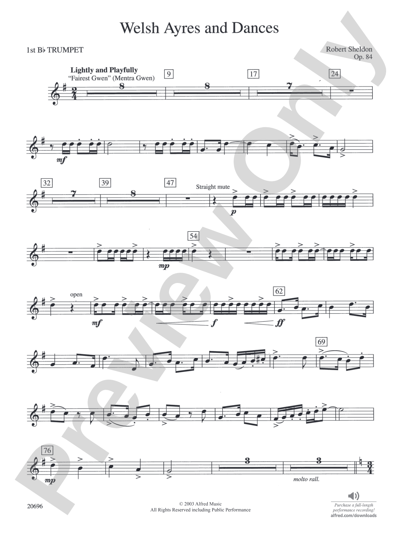 Welsh Ayres & Dances: 1st B-flat Trumpet
