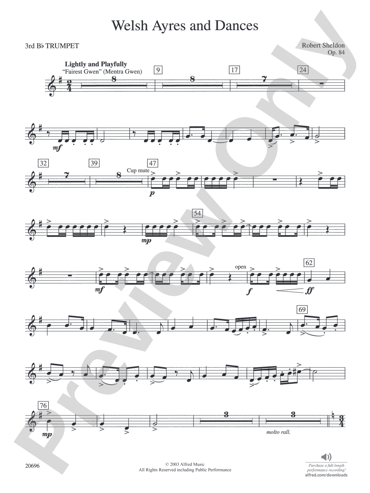 Welsh Ayres & Dances: 3rd B-flat Trumpet