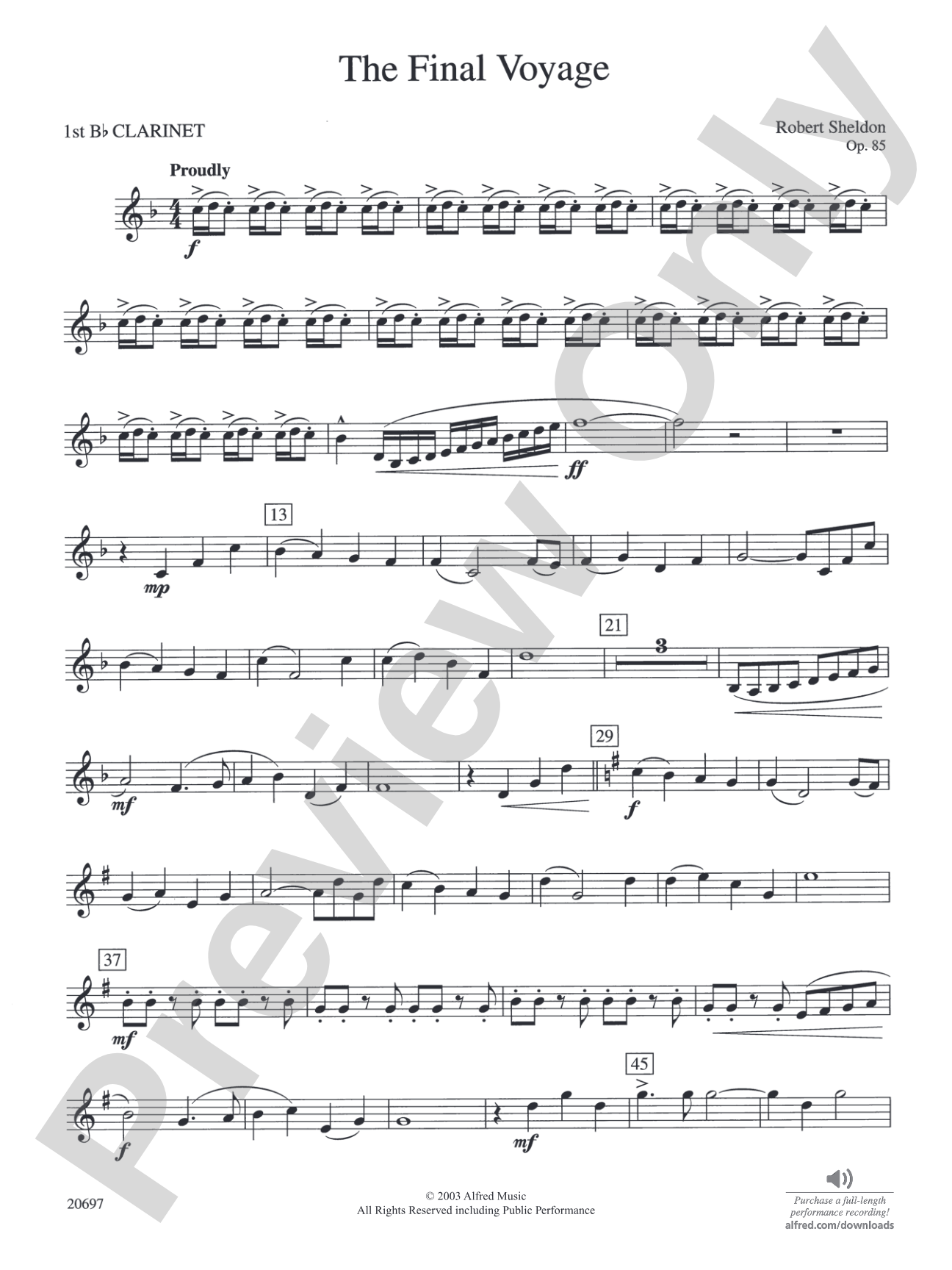 The Final Voyage: 1st B-flat Clarinet