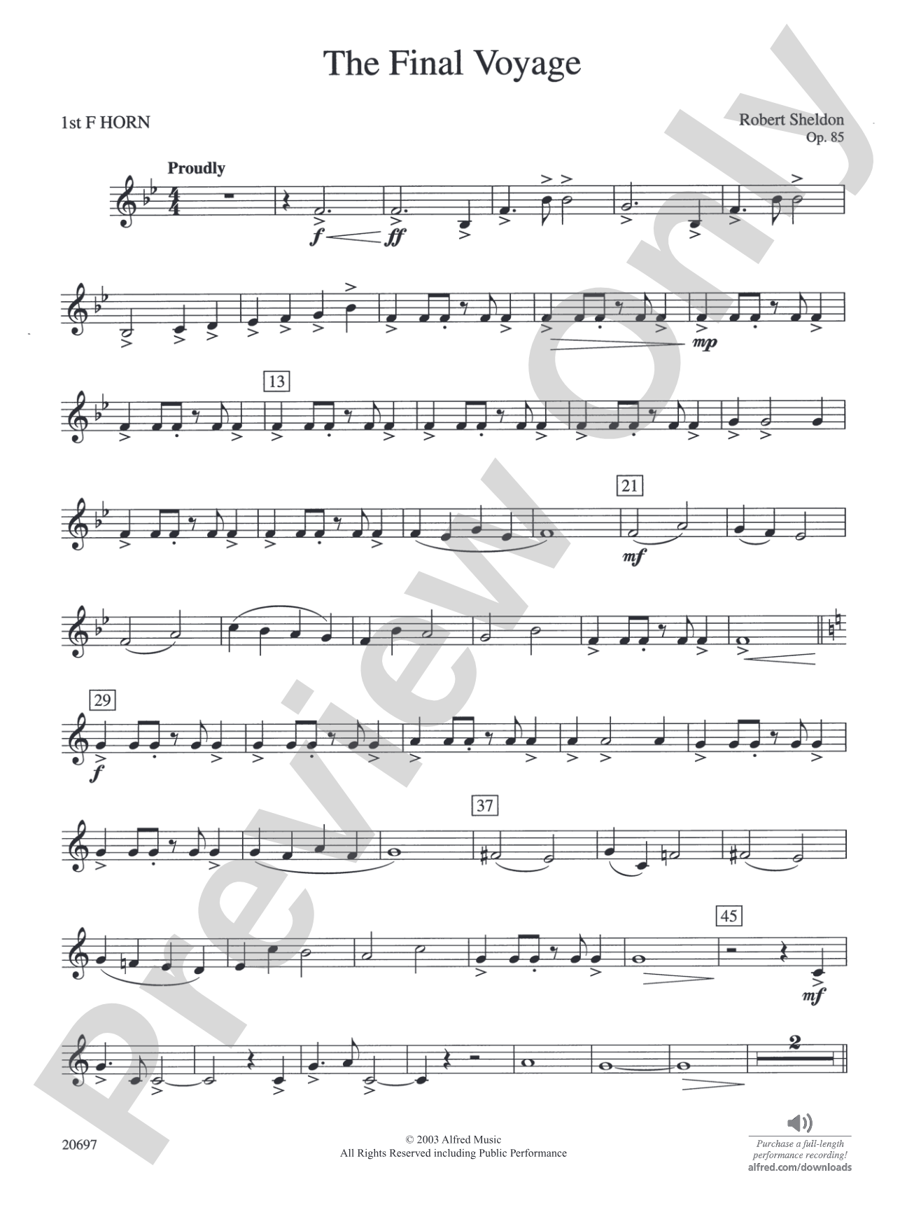 The Final Voyage: 1st F Horn
