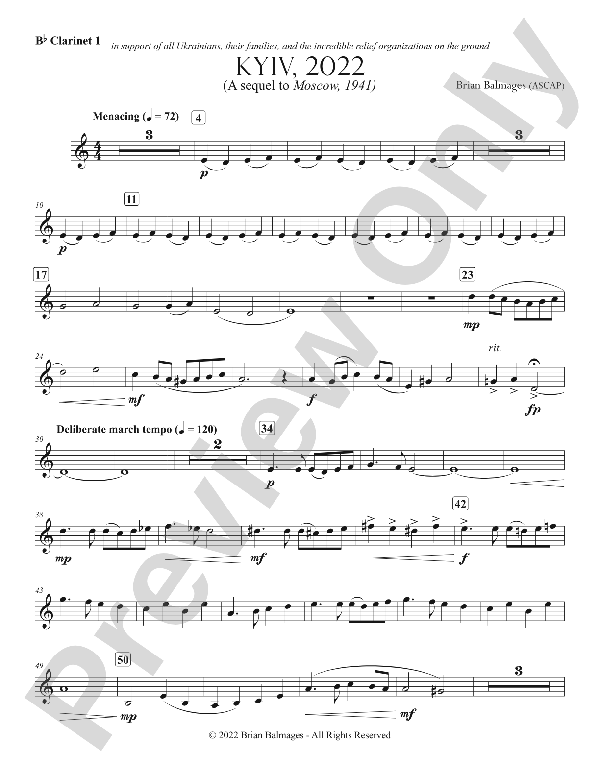 Kyiv, 2022: 1st B-flat Clarinet