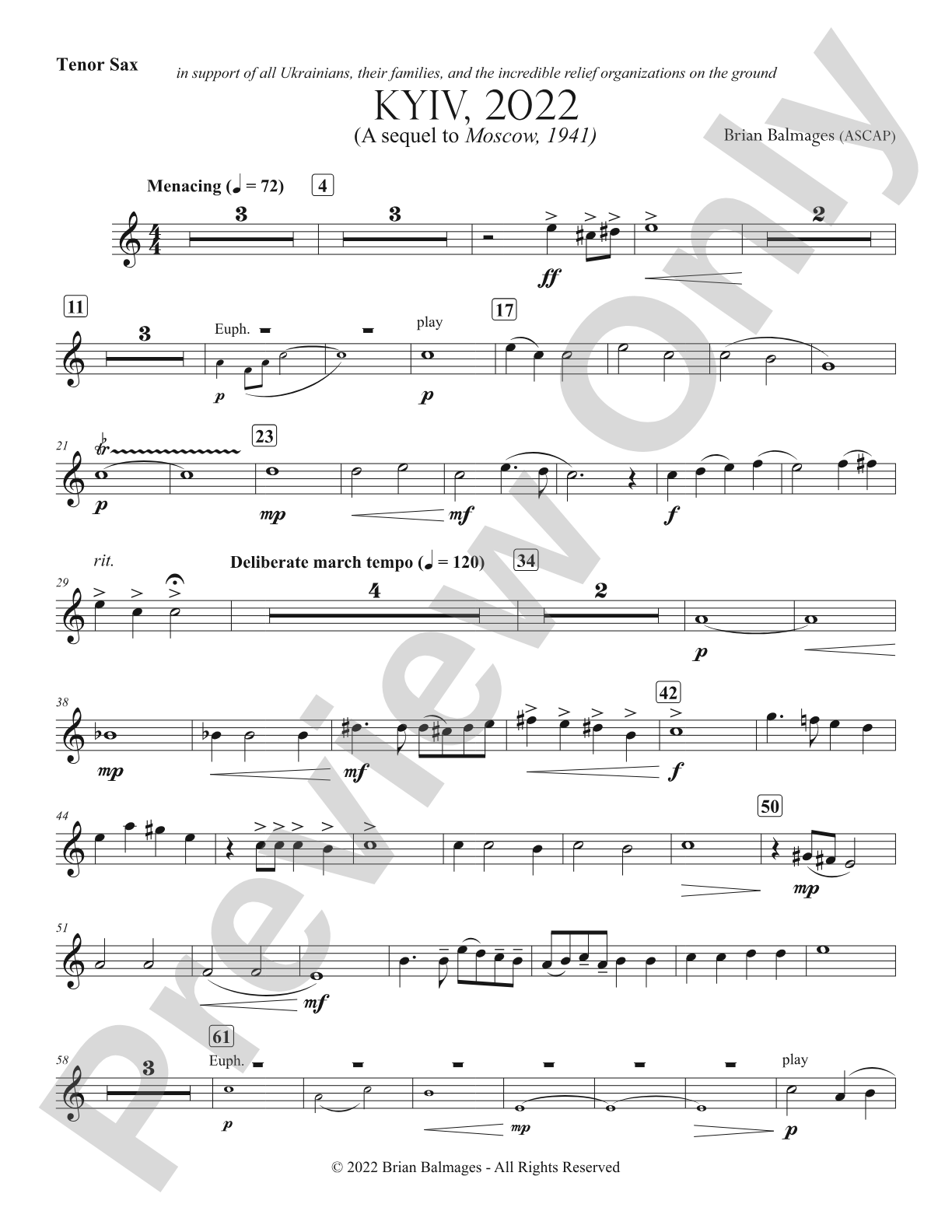 Kyiv, 2022: B-flat Tenor Saxophone