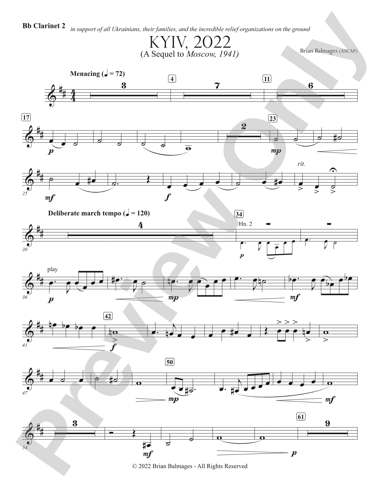 Kyiv, 2022: 2nd B-flat Clarinet