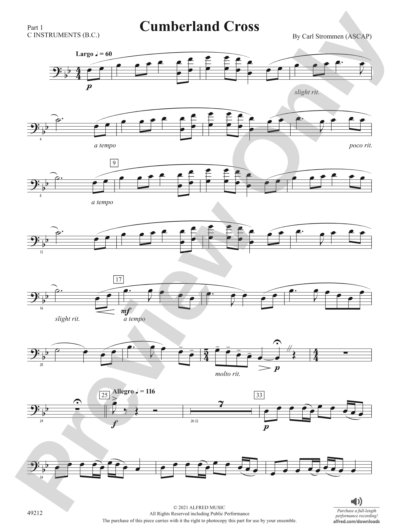 Cumberland Cross: Part 1 - C Instruments (B.C.)