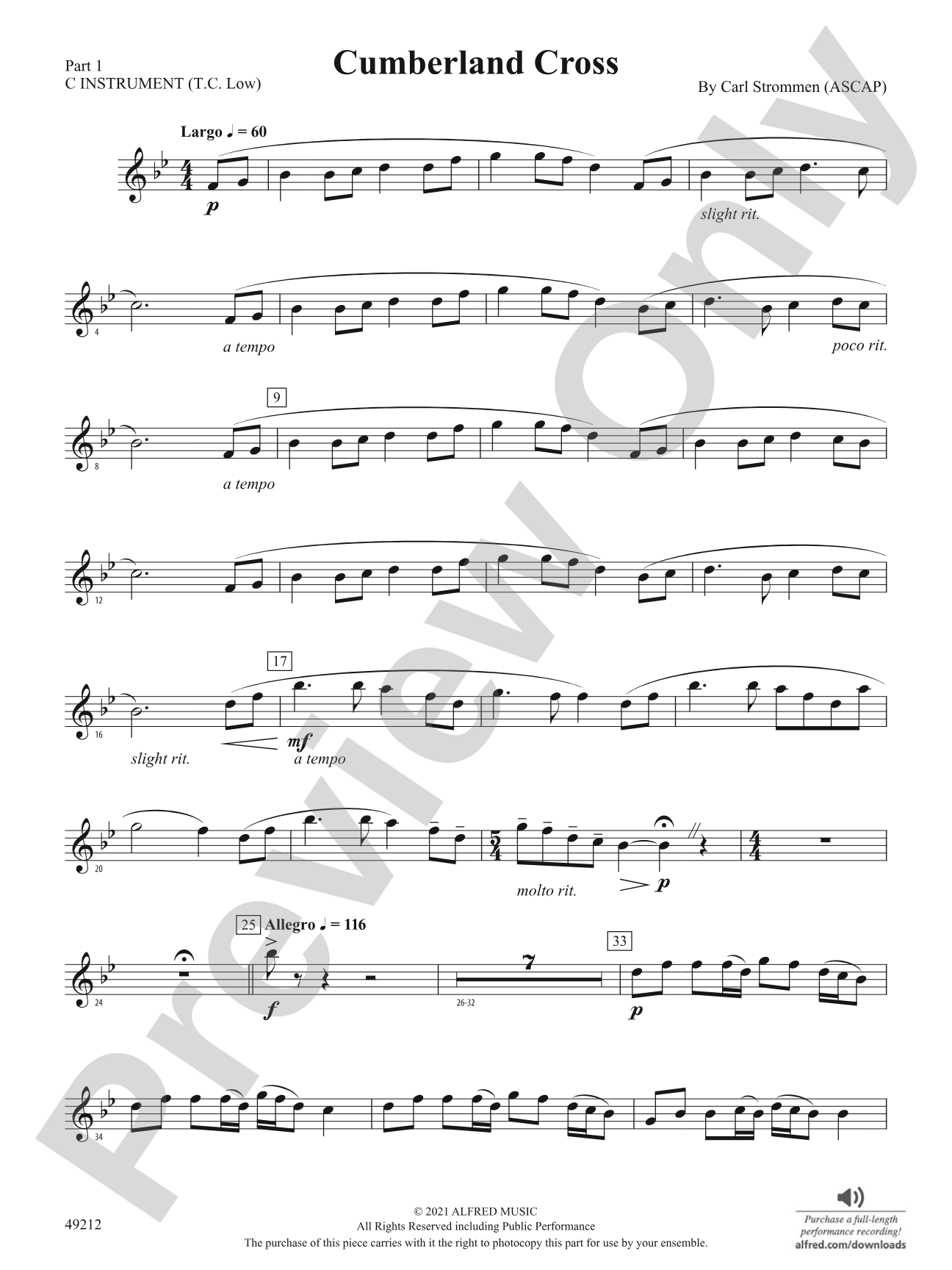 Cumberland Cross: Part 1 - C Instruments (T.C. Low)
