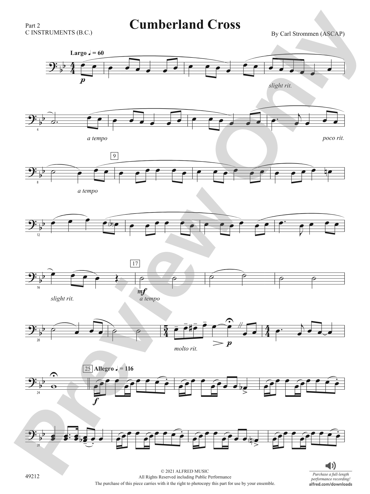 Cumberland Cross: Part 2 - C Instruments (B.C.)