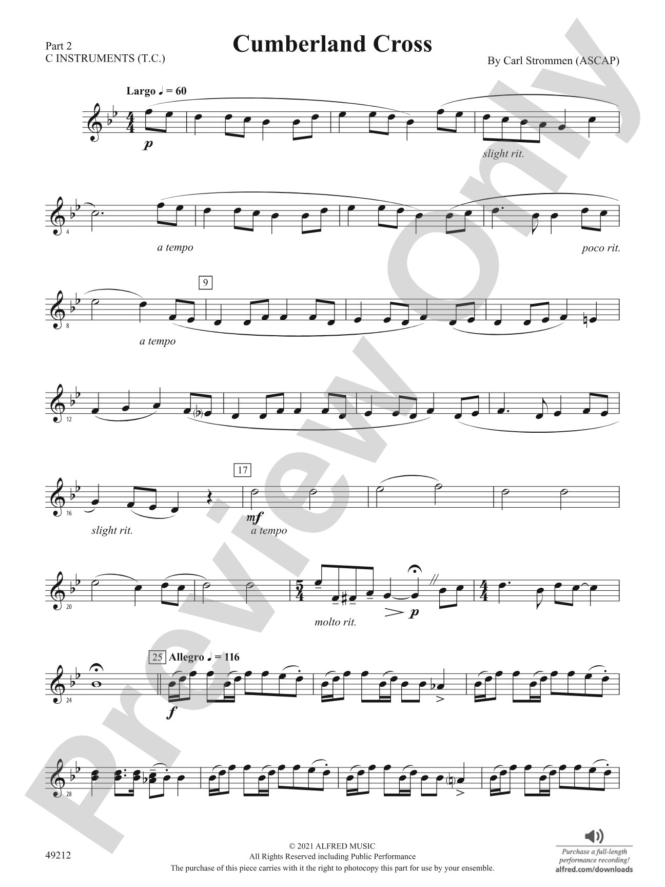 Cumberland Cross: Part 2 - C Instruments (T.C.)