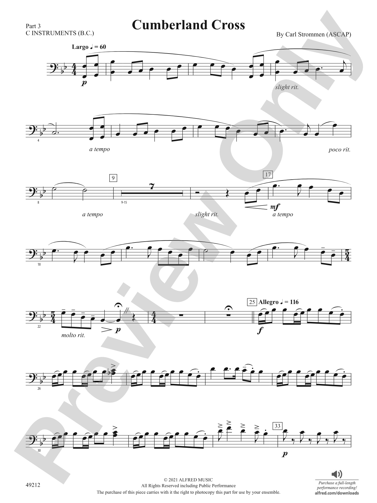 Cumberland Cross: Part 3 - C Instruments (B.C.)