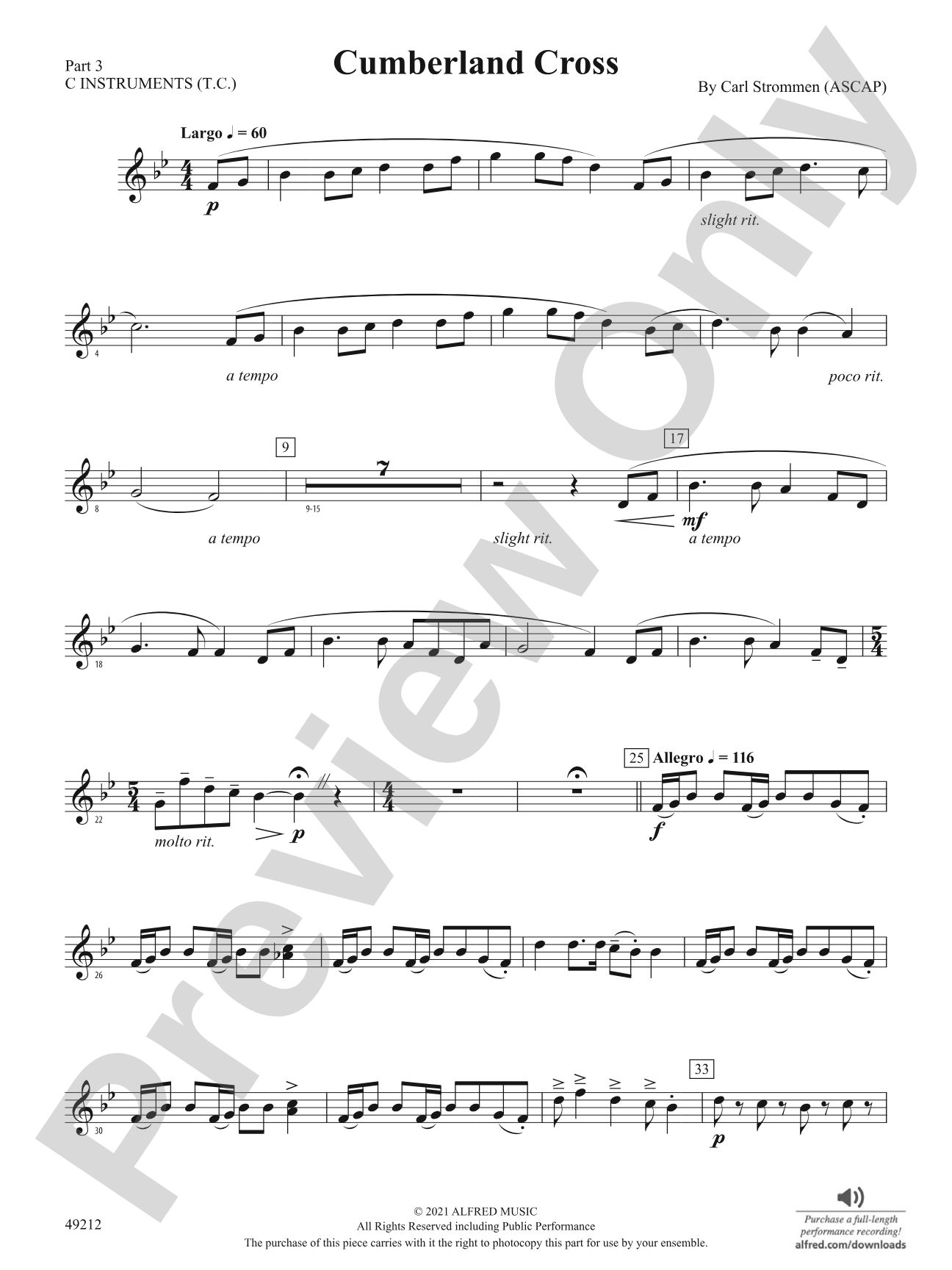 Cumberland Cross: Part 3 - C Instruments (T.C.)