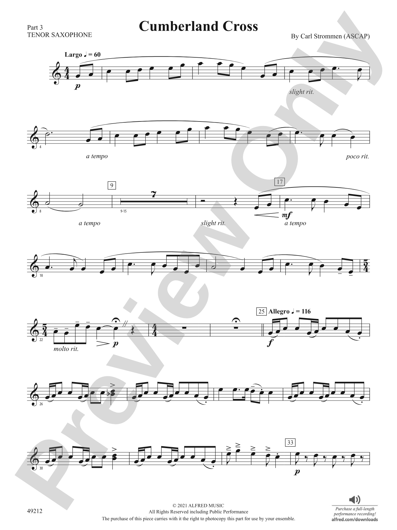 Cumberland Cross: Part 3 - Tenor Saxophone