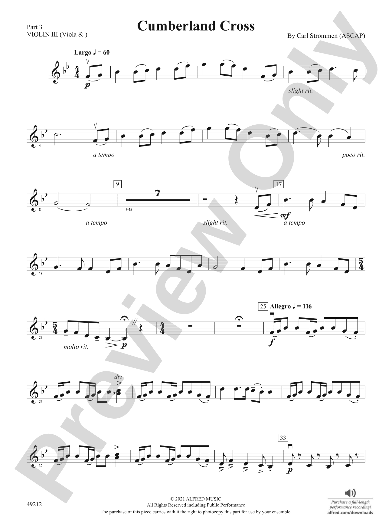 Cumberland Cross: Part 3 - Violin I
