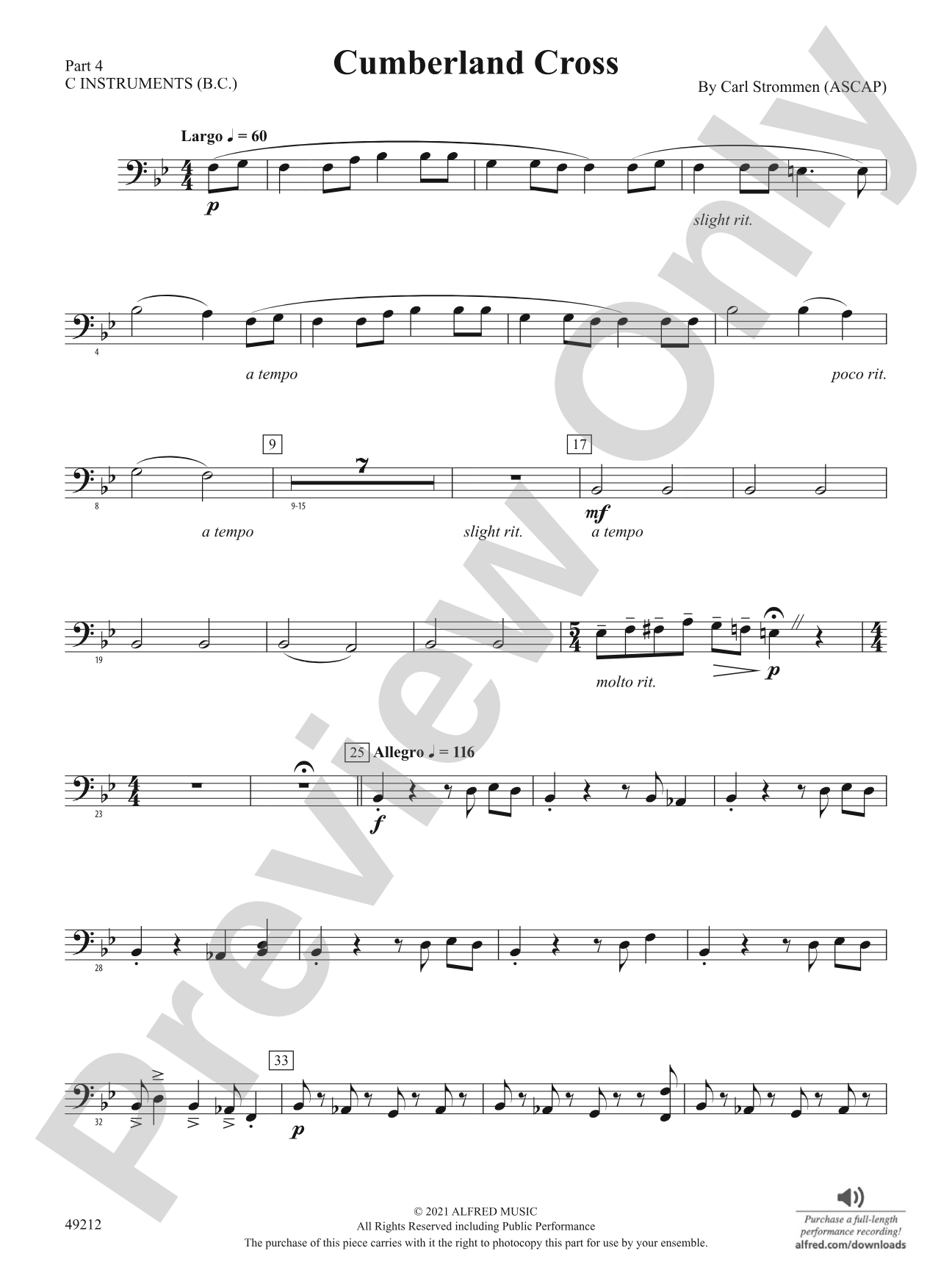 Cumberland Cross: Part 4 - C Instruments (B.C.)