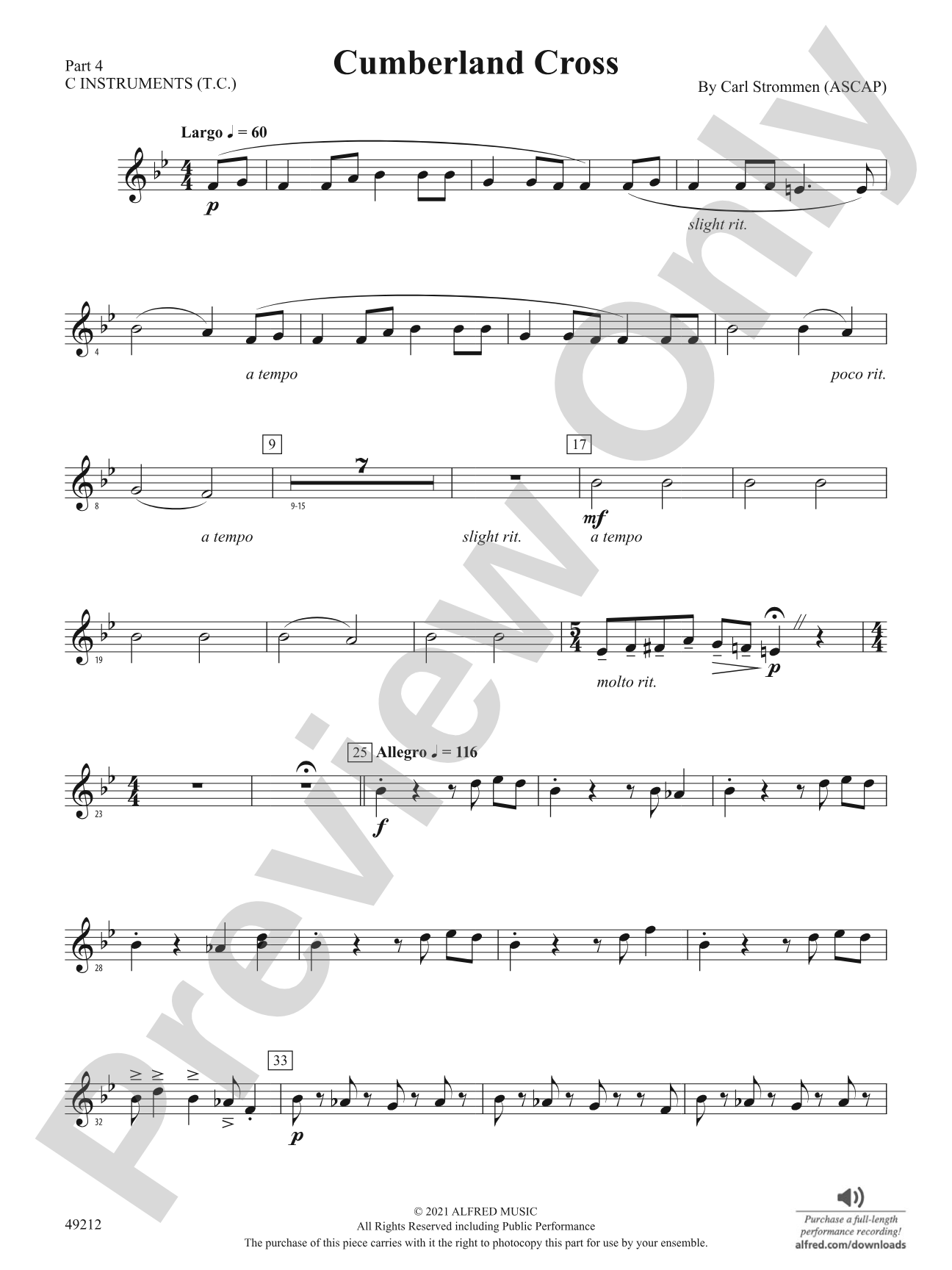 Cumberland Cross: Part 4 - C Instruments (T.C.)