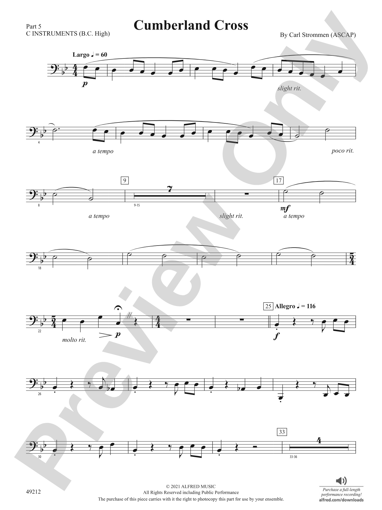 Cumberland Cross: Part 5 - C Instruments (B.C. High)