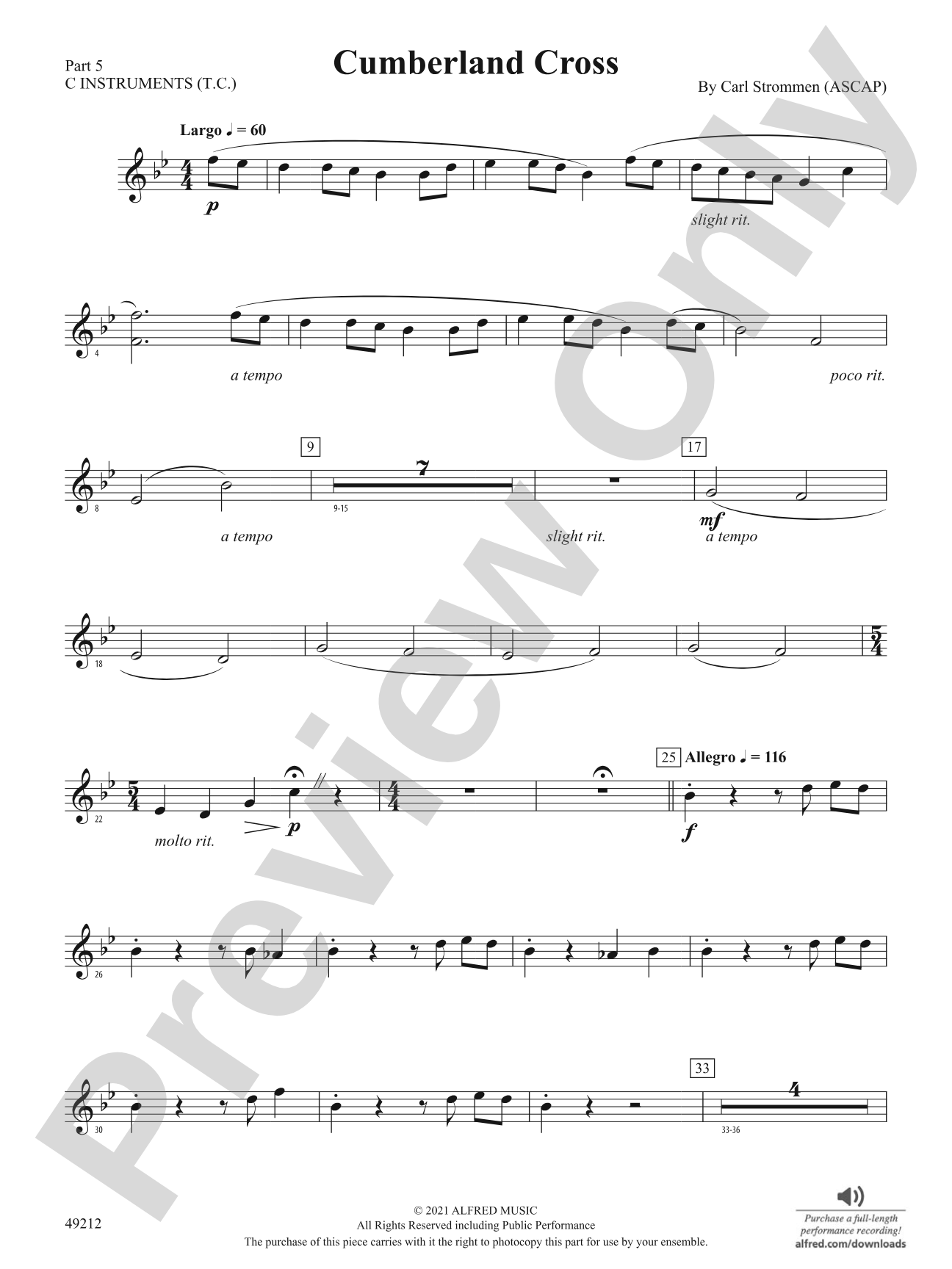 Cumberland Cross: Part 5 - C Instruments (T.C.)