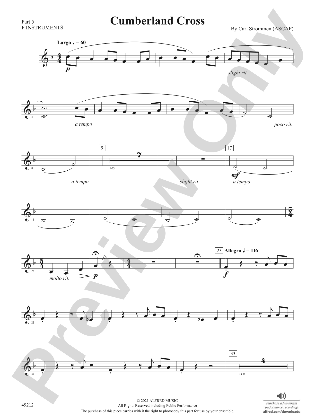 Cumberland Cross: Part 5 - F Instruments