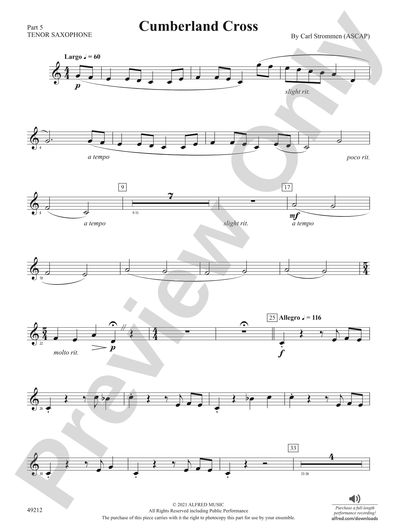Cumberland Cross: Part 5 - Tenor Saxophone