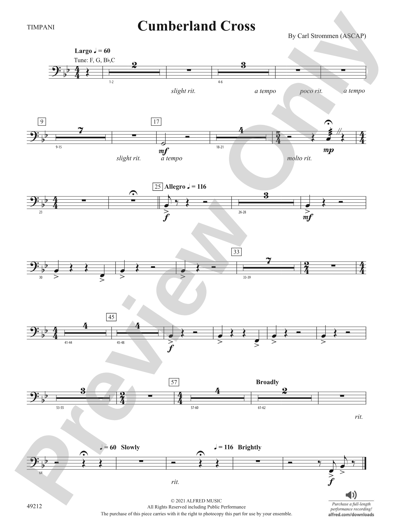 Cumberland Cross: Timpani