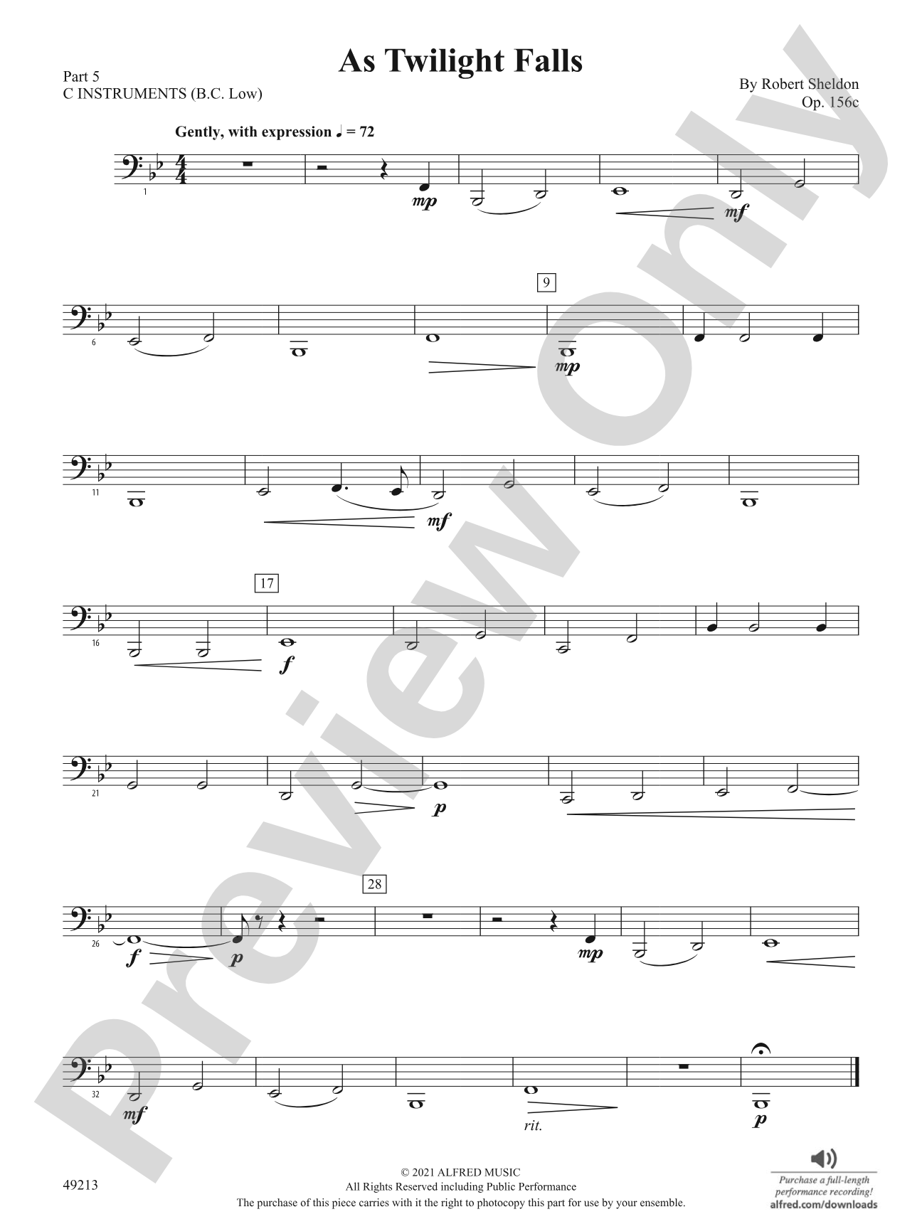 As Twilight Falls: Part 5 - C Instruments (B.C. Low)