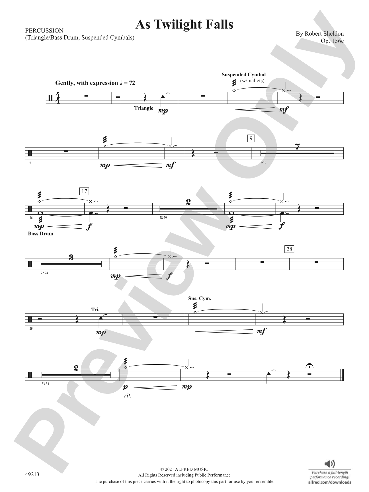 As Twilight Falls: 1st Percussion