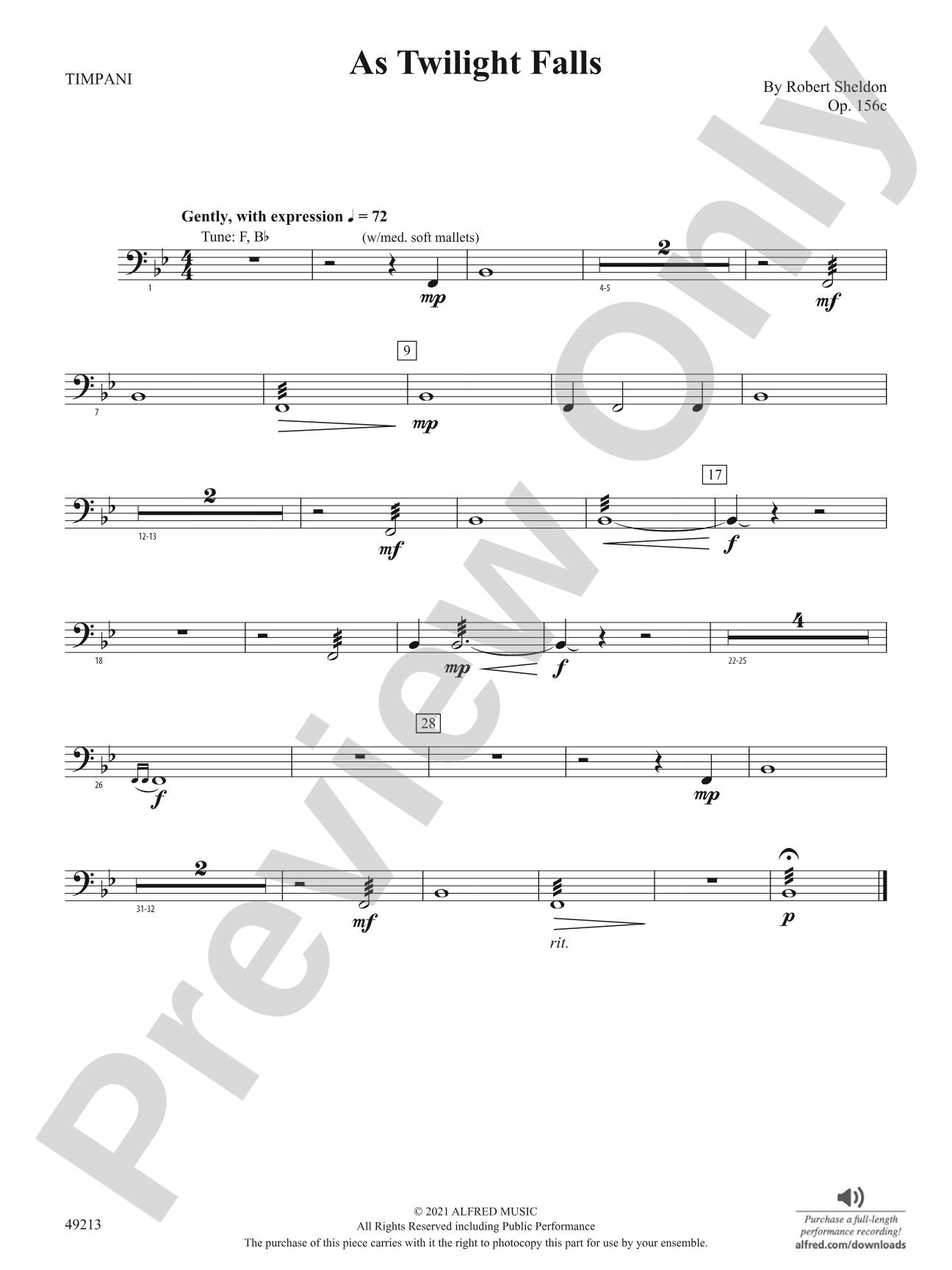 As Twilight Falls: Timpani