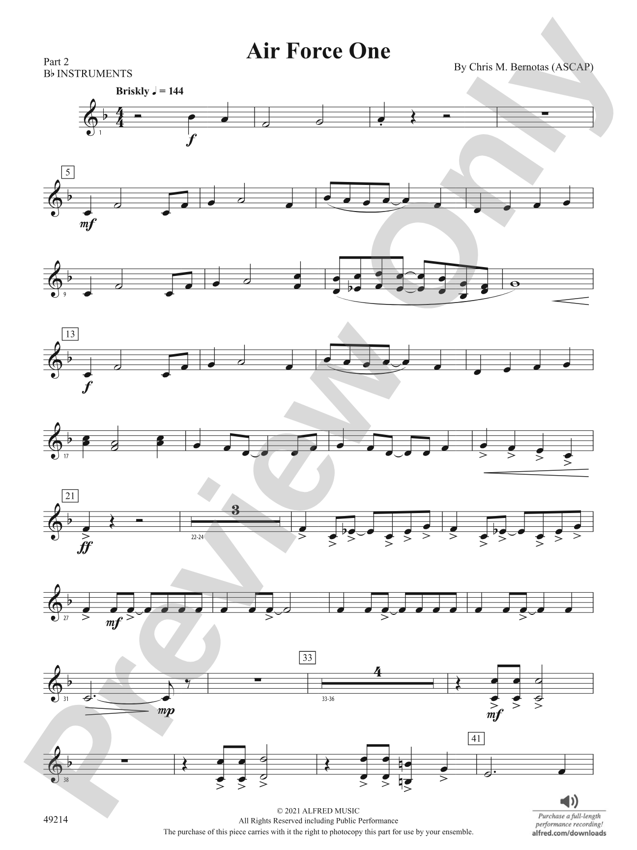 Air Force One: Part 2 - B-flat Instruments