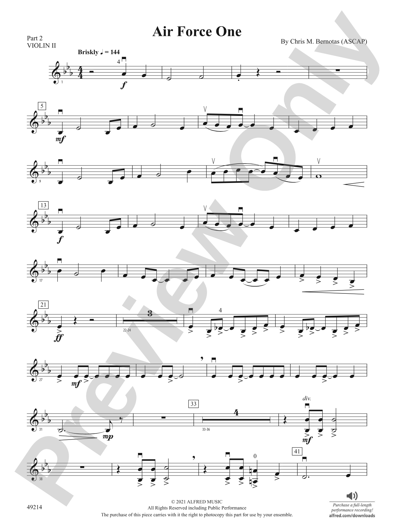 Air Force One: Part 2 - Violin I