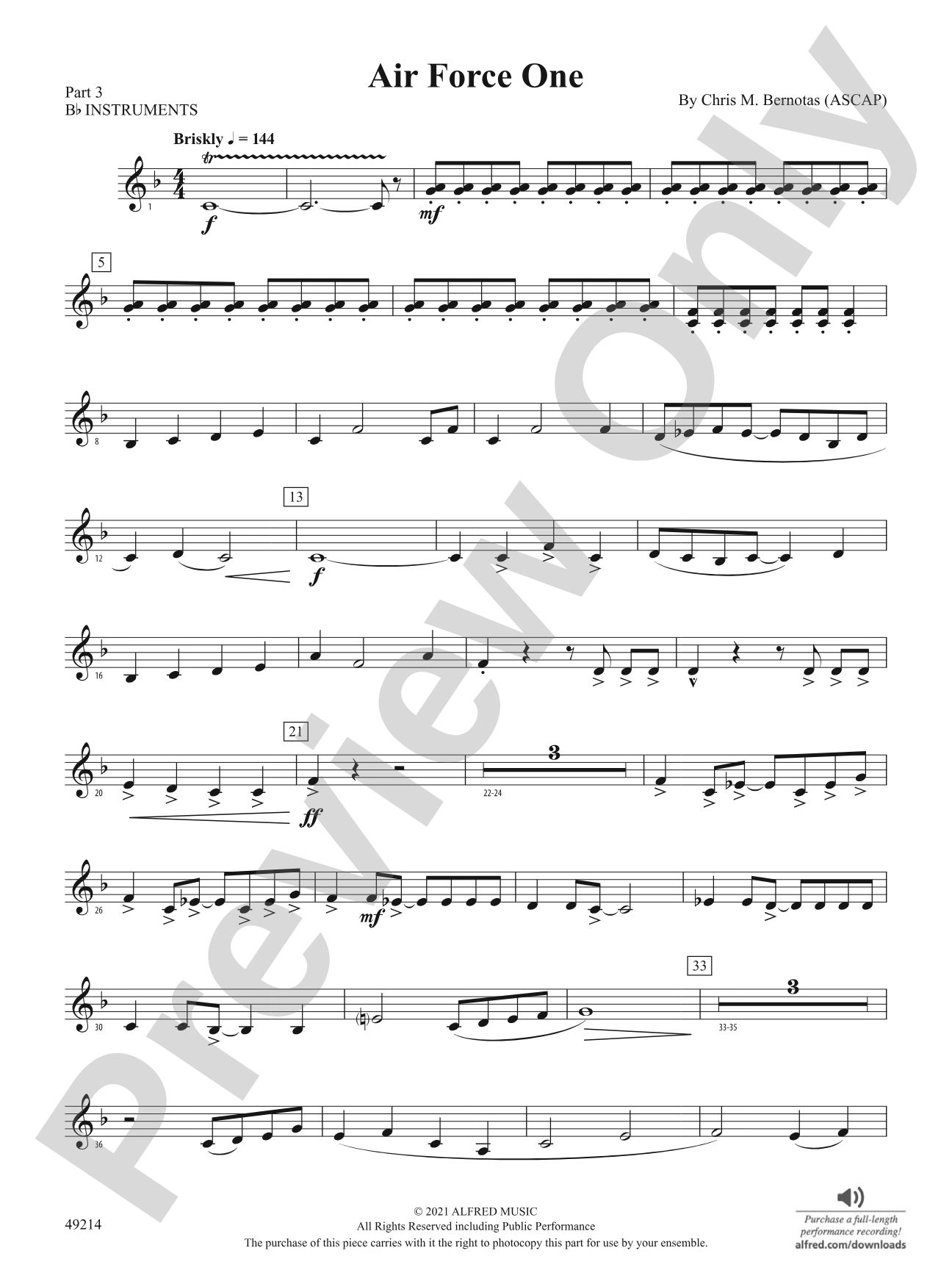 Air Force One: Part 3 - B-flat Instruments