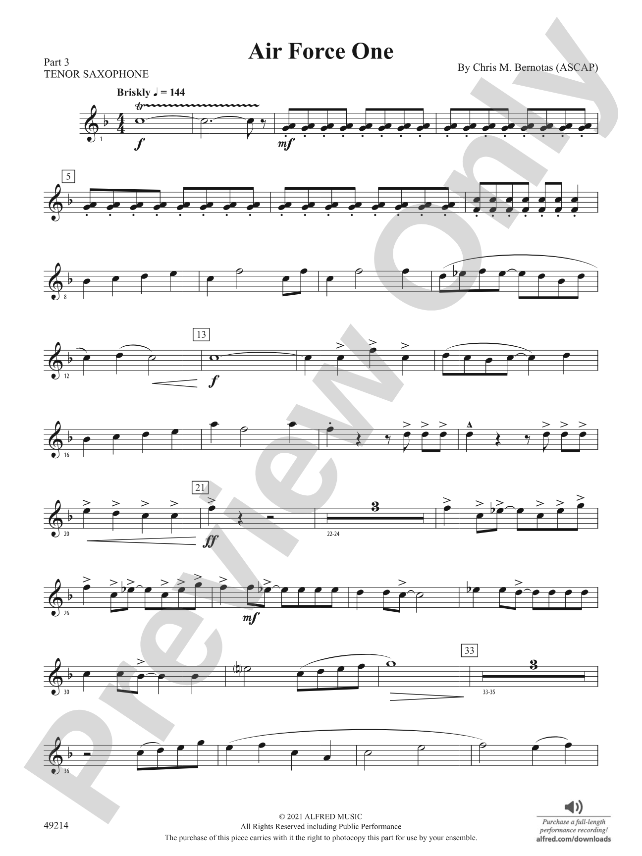 Air Force One: Part 3 - Tenor Saxophone
