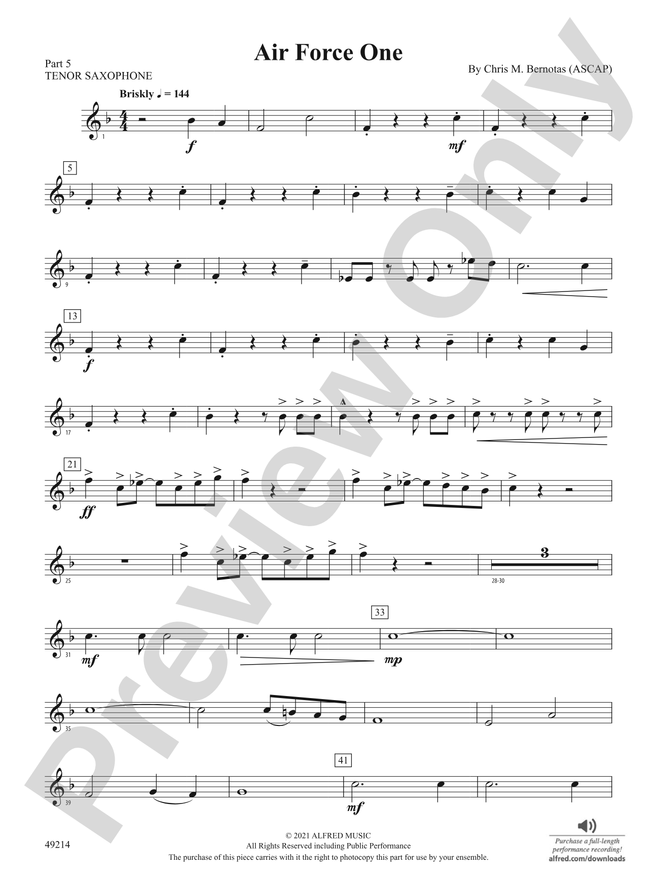 Air Force One: Part 5 - Tenor Saxophone