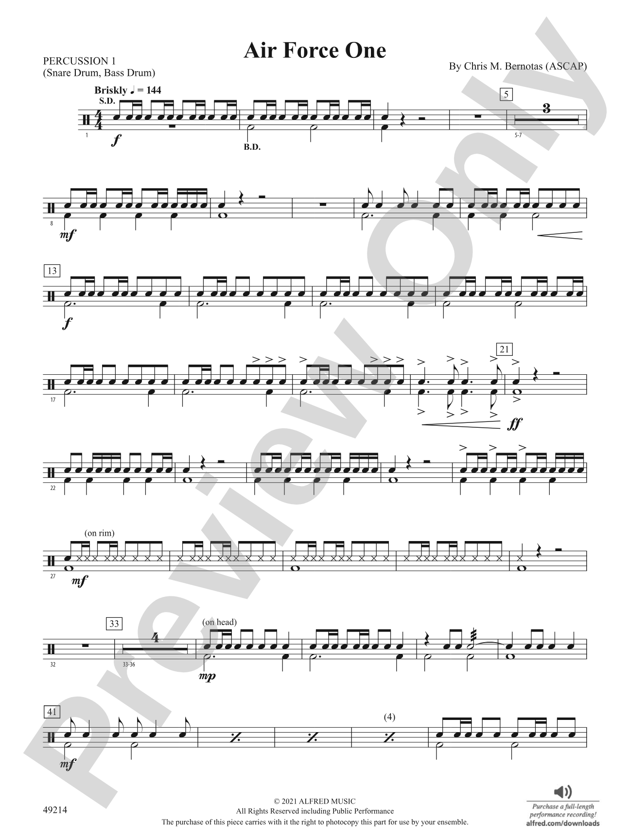 Air Force One: 1st Percussion