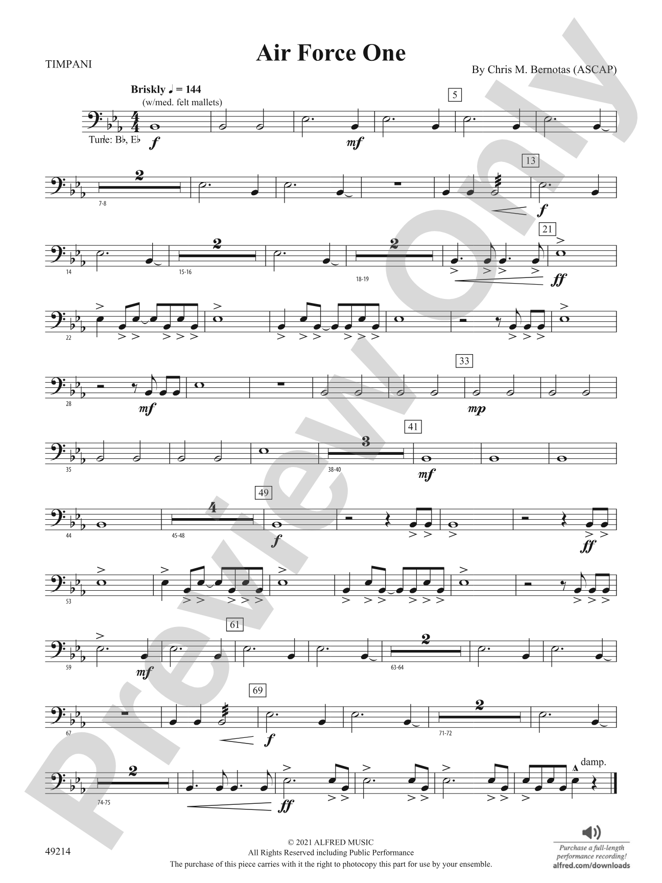 Air Force One: Timpani