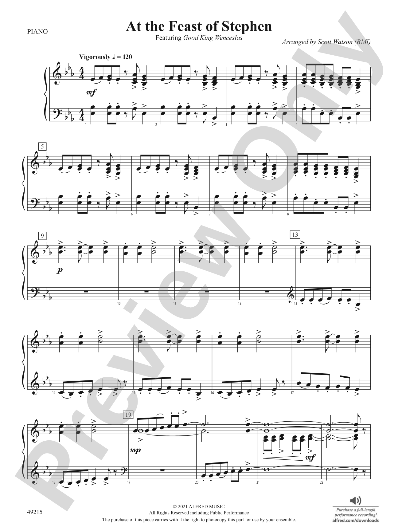At the Feast of Stephen: Piano Accompaniment
