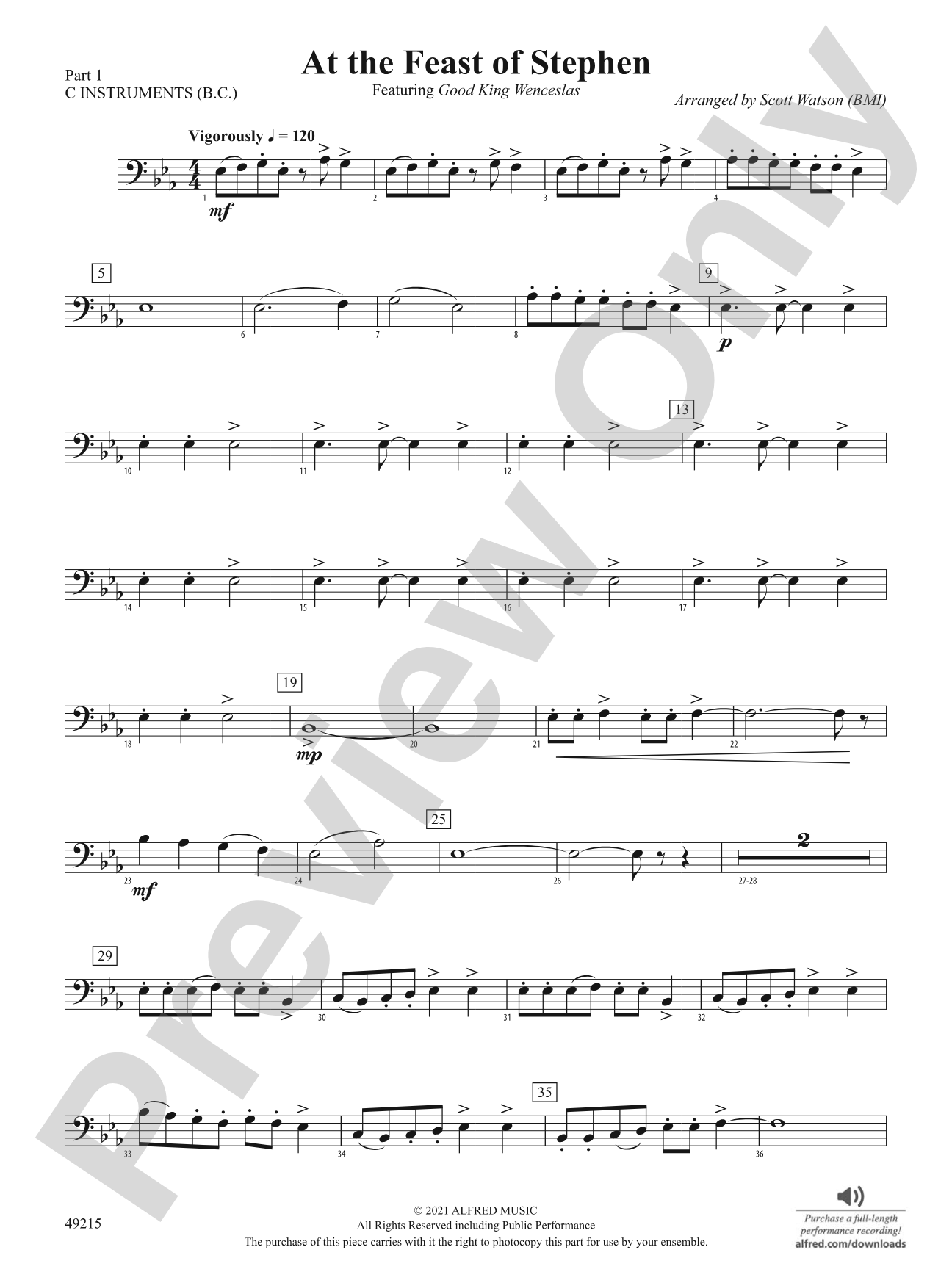 At the Feast of Stephen: Part 1 - C Instruments (B.C.)