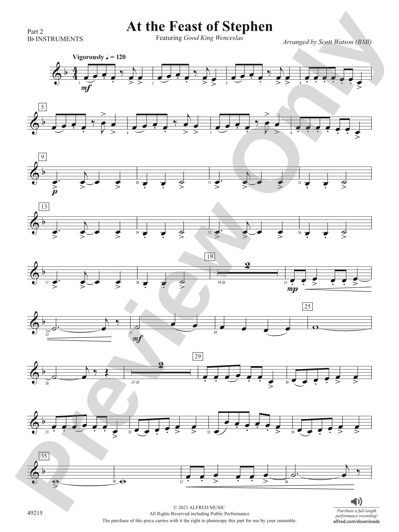 At the Feast of Stephen: Part 2 - B-flat Instruments