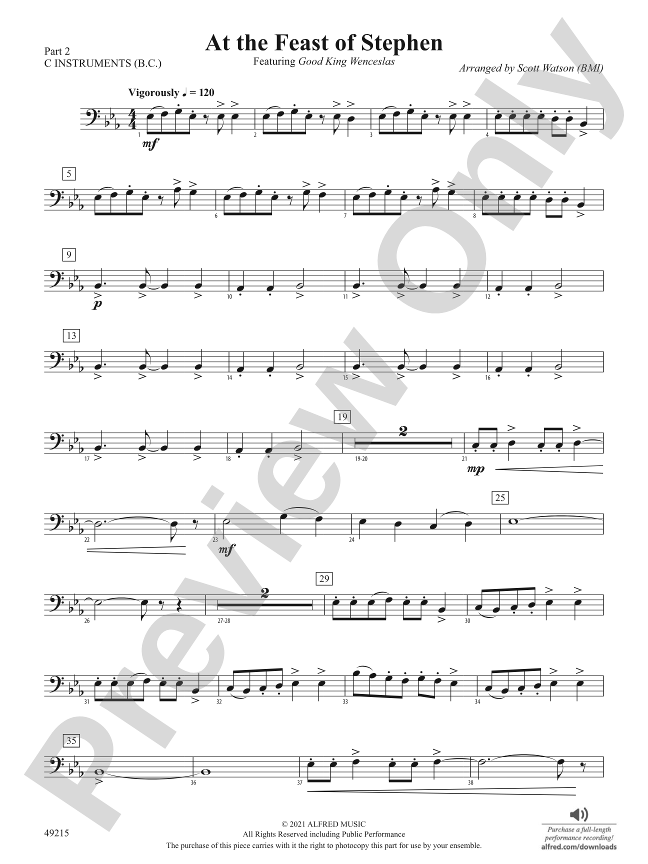 At the Feast of Stephen: Part 2 - C Instruments (B.C.)