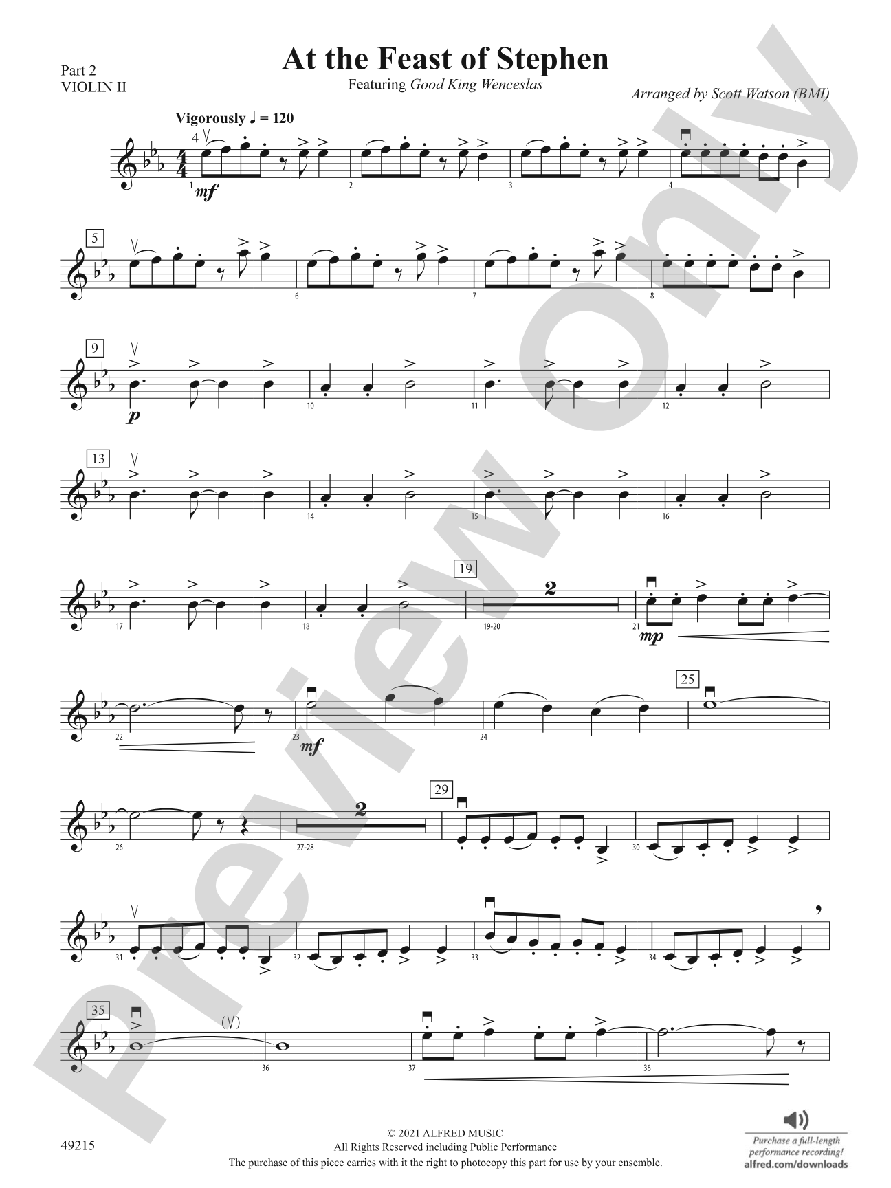 At the Feast of Stephen: Part 2 - Violin I