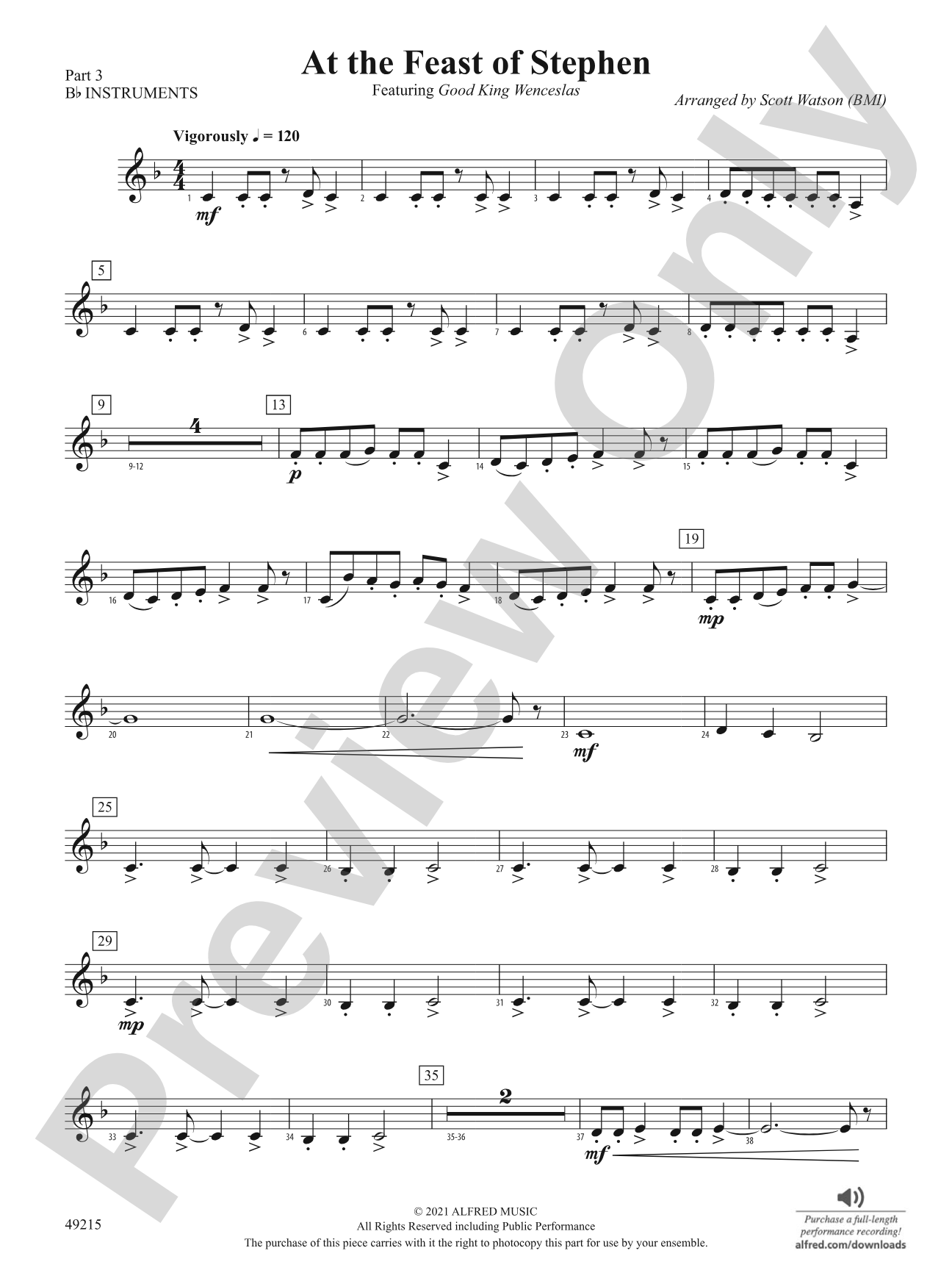 At the Feast of Stephen: Part 3 - B-flat Instruments