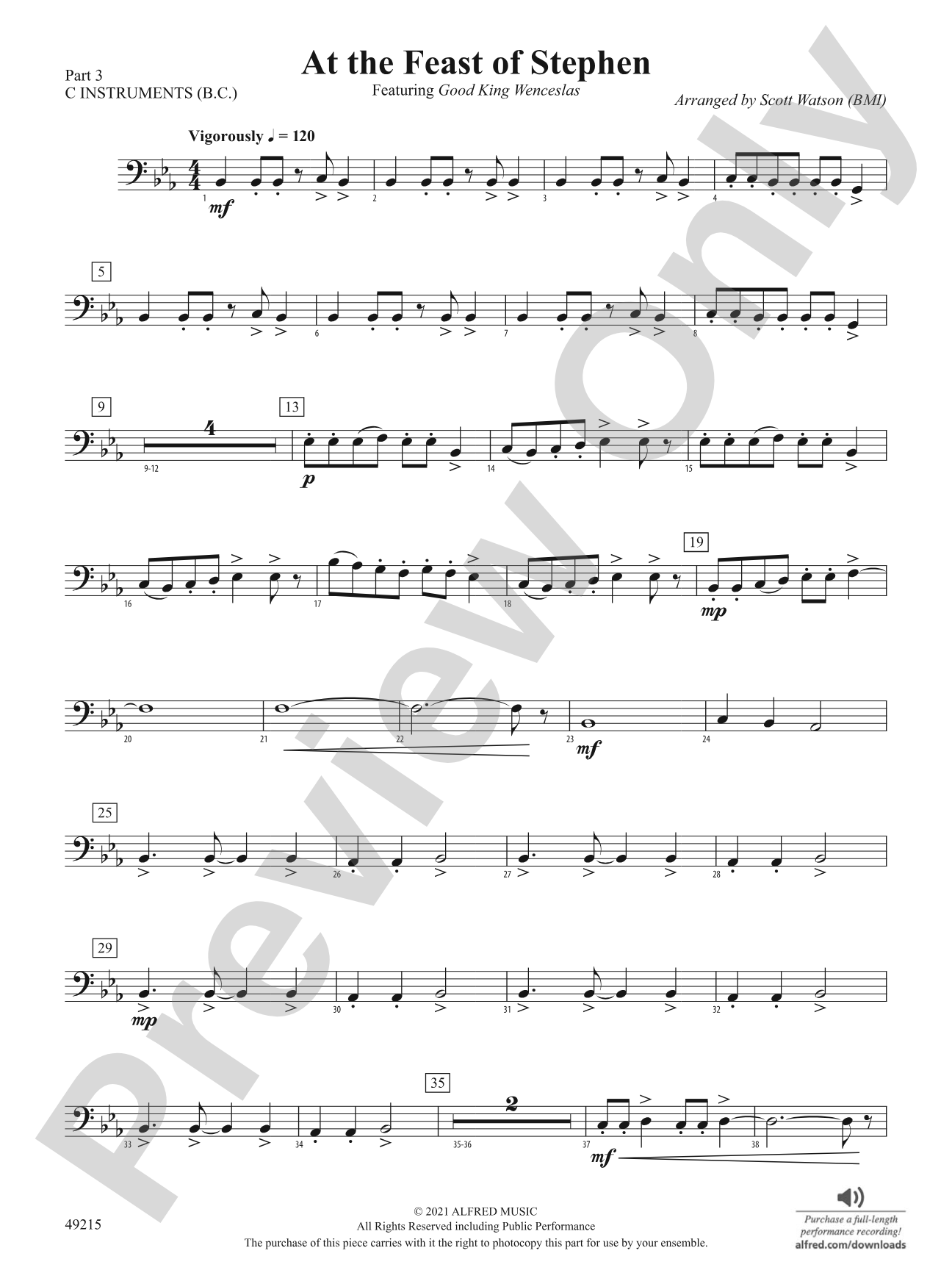At the Feast of Stephen: Part 3 - C Instruments (B.C.)