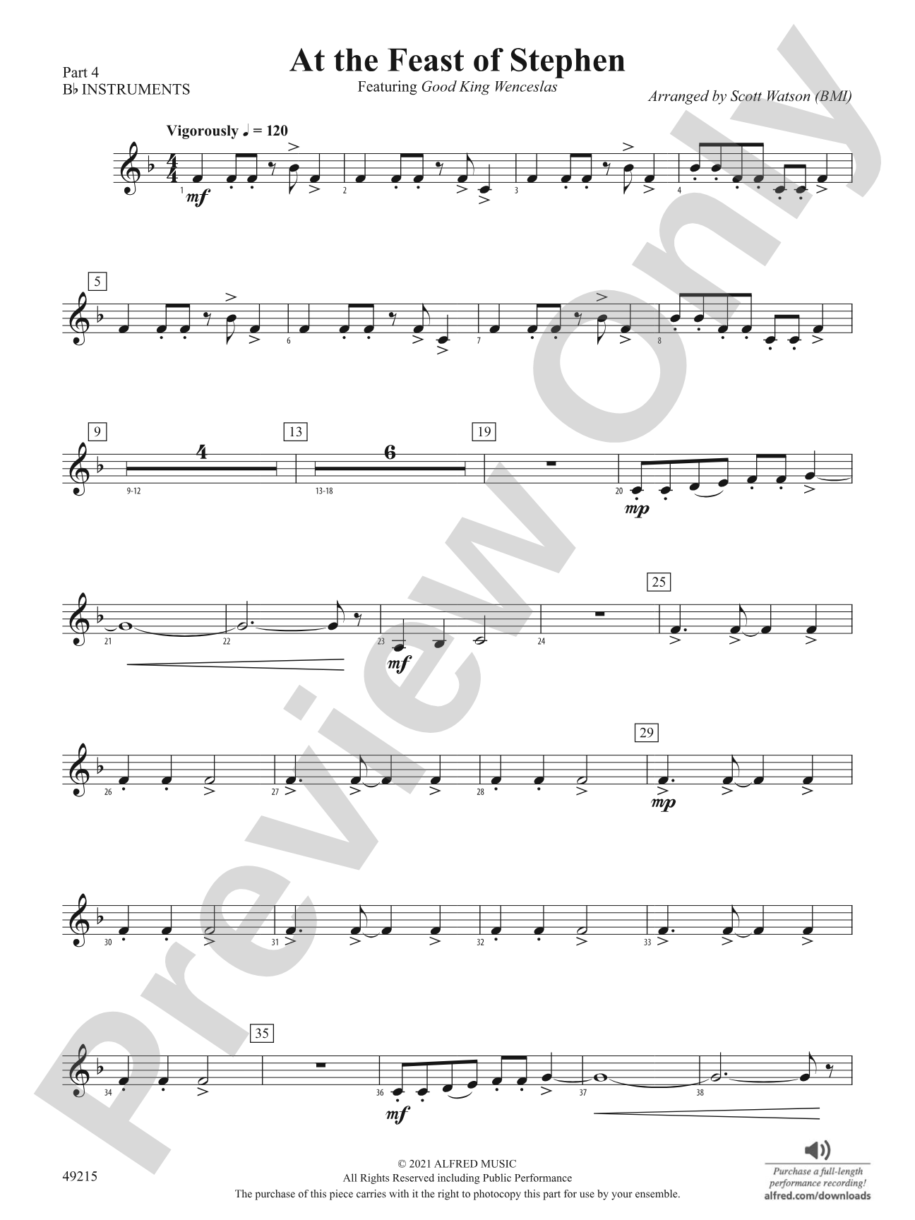 At the Feast of Stephen: Part 4 - B-flat Instruments