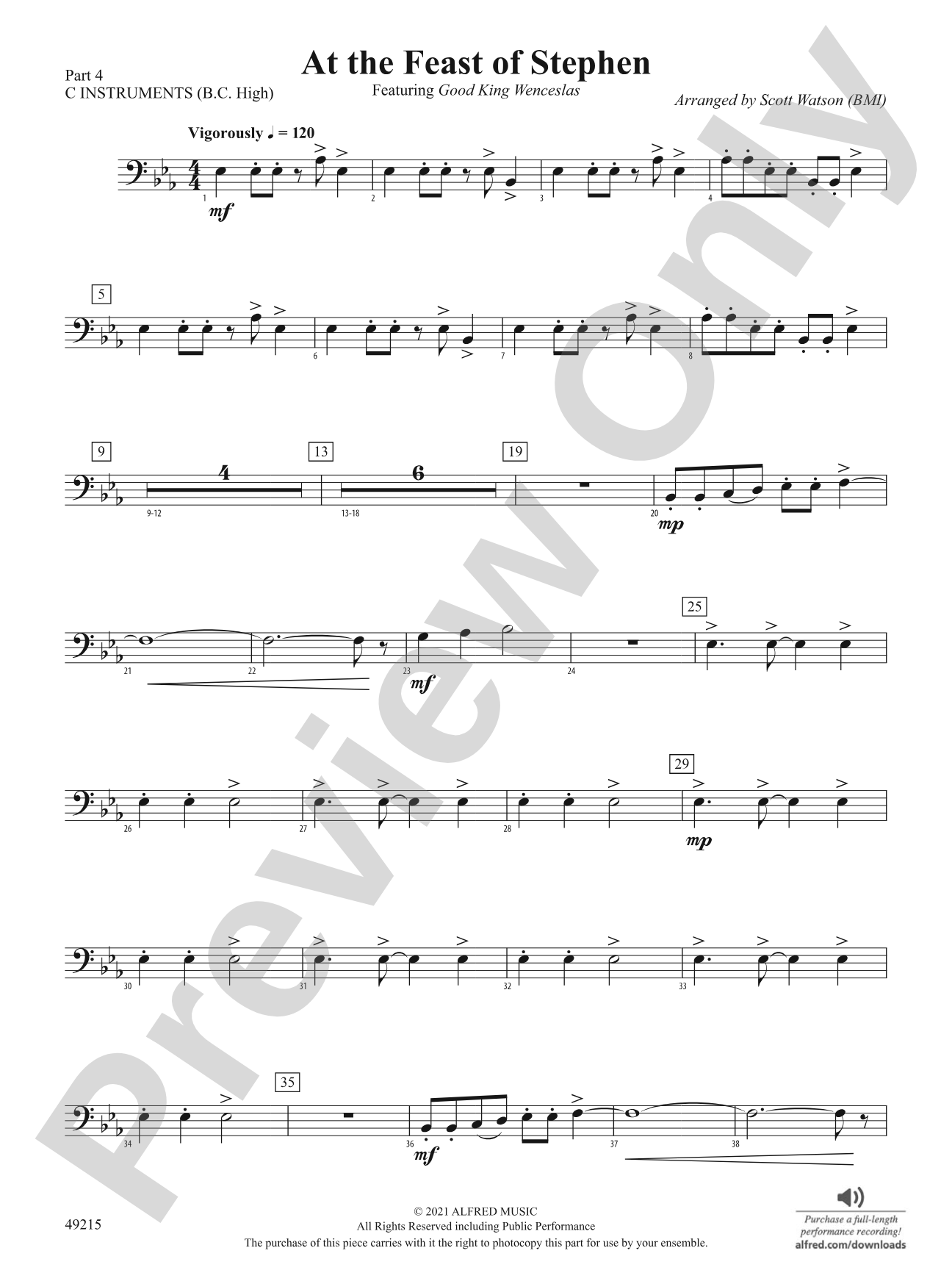 At the Feast of Stephen: Part 4 - C Instruments (B.C. High)