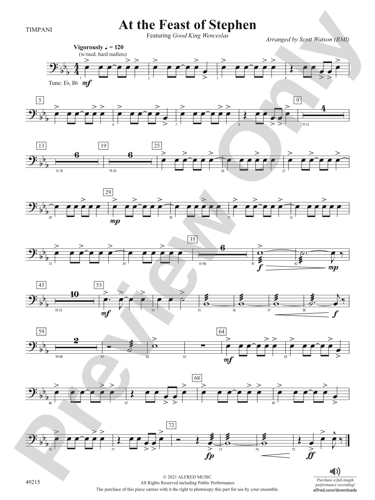 At the Feast of Stephen: Timpani