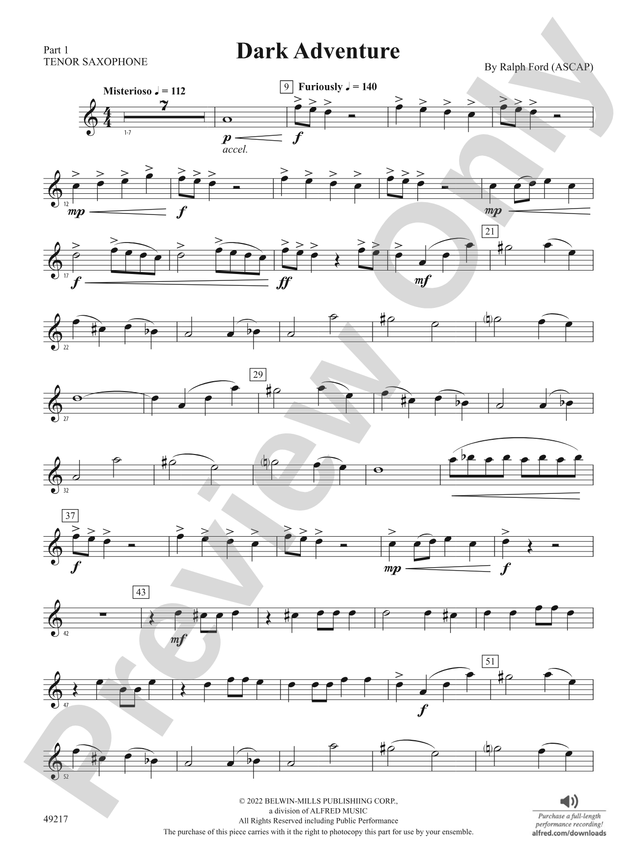 Dark Adventure: Part 1 - Tenor Saxophone