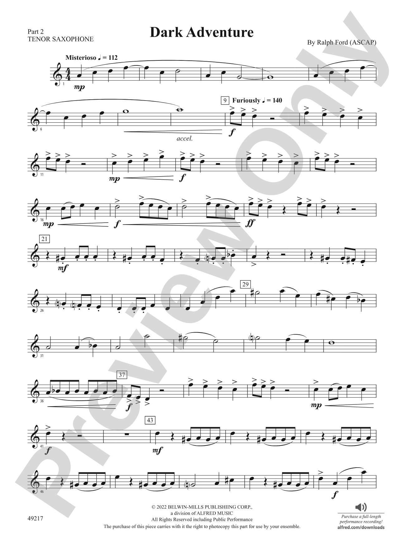 Dark Adventure: Part 2 - Tenor Saxophone