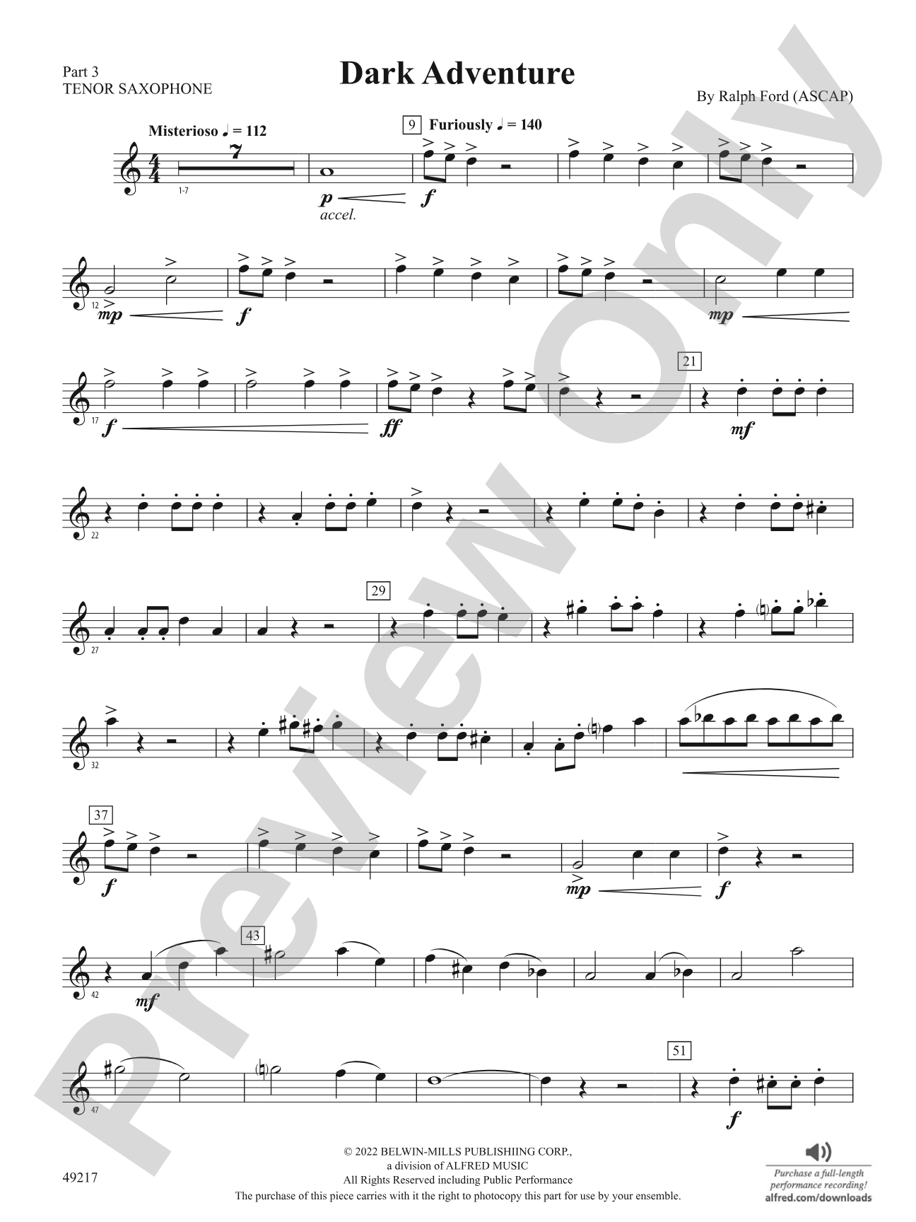 Dark Adventure: Part 3 - Tenor Saxophone