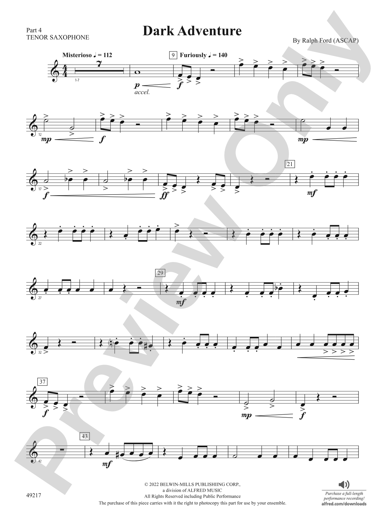 Dark Adventure: Part 4 - Tenor Saxophone