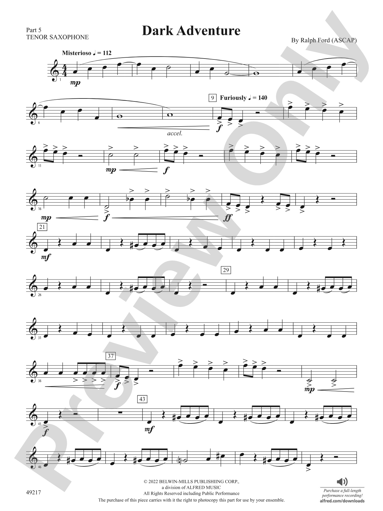 Dark Adventure: Part 5 - Tenor Saxophone