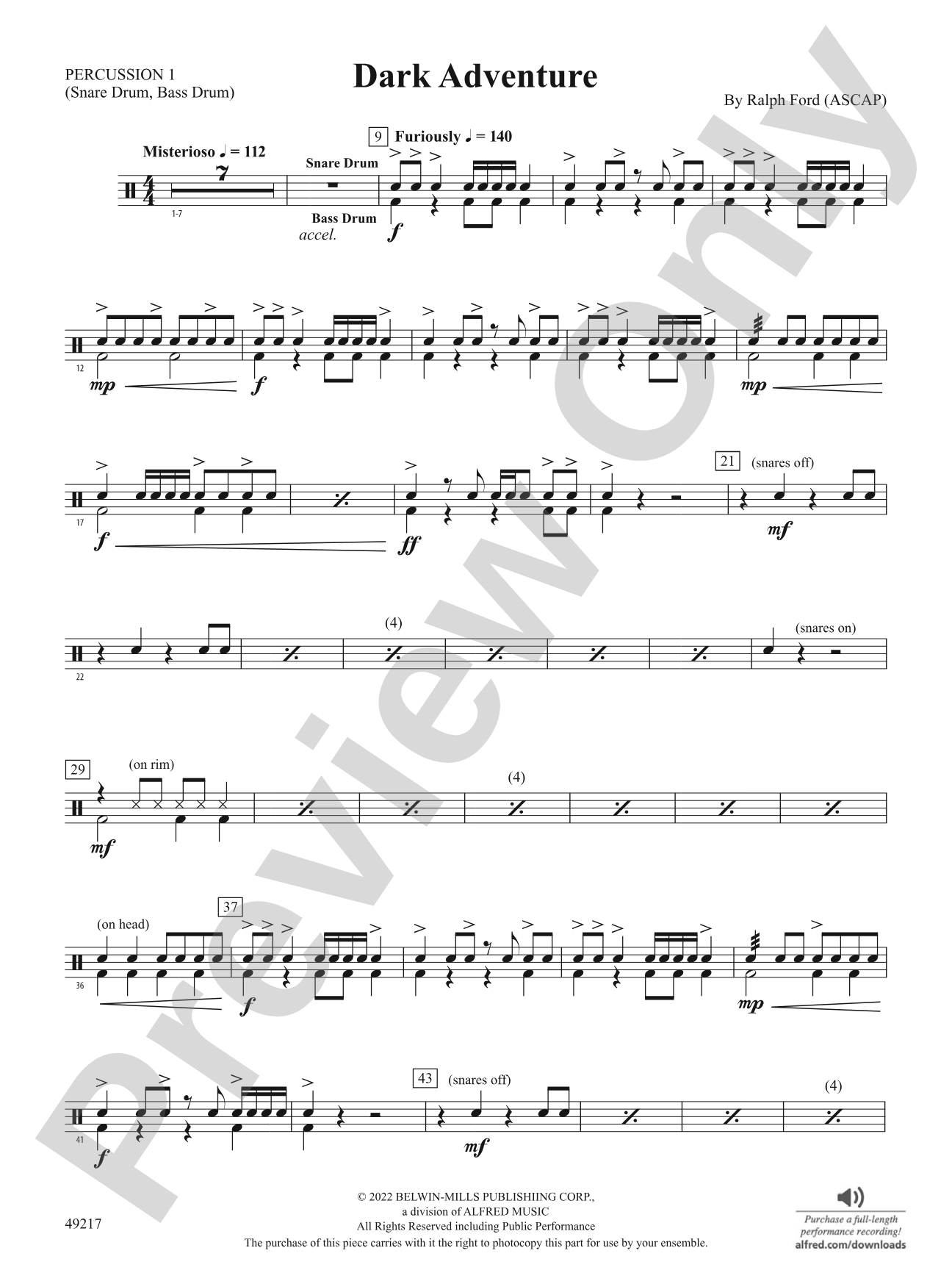 Dark Adventure: 1st Percussion